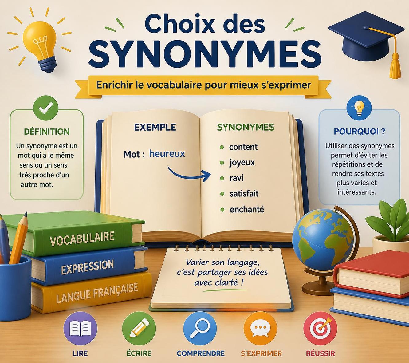 découvrez les meilleurs synonymes pour enrichir votre apprentissage et améliorer votre vocabulaire en français simplement et efficacement.