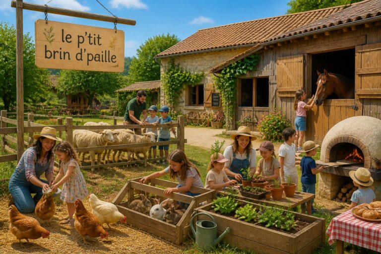découvrez la ferme pédagogique le p'tit brin d'paille, un lieu convivial proposant des activités éducatives et ludiques pour petits et grands, au cœur de la nature.